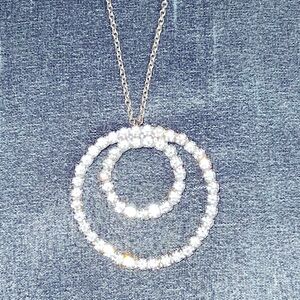 Vintage Double Circle Rhinestone Necklace